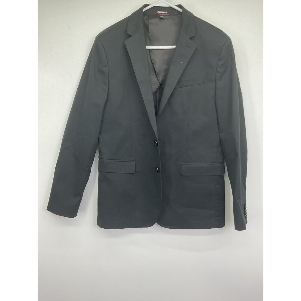 Express Mens Slim Fit Black Blazer 40S/40C Stretch Performance Cotton Blend